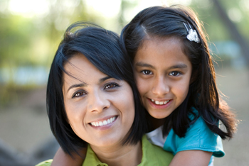 Happy Mother and Daughter